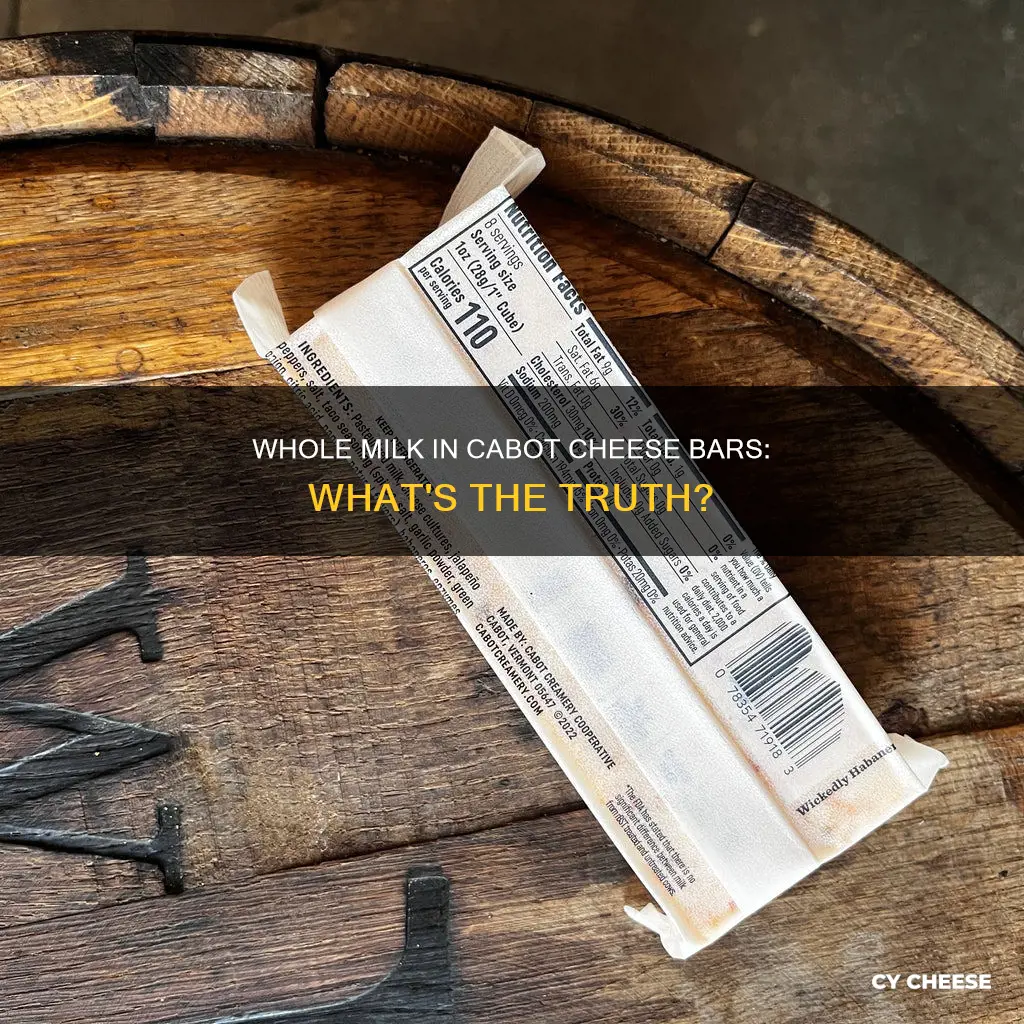 are cabot cheese bars made with whole milk