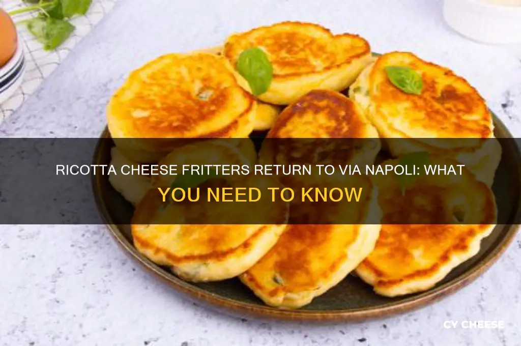 are ricotta cheese fritters back at via napoli