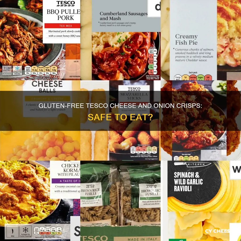 are tesco cheese and onion crisps gluten free