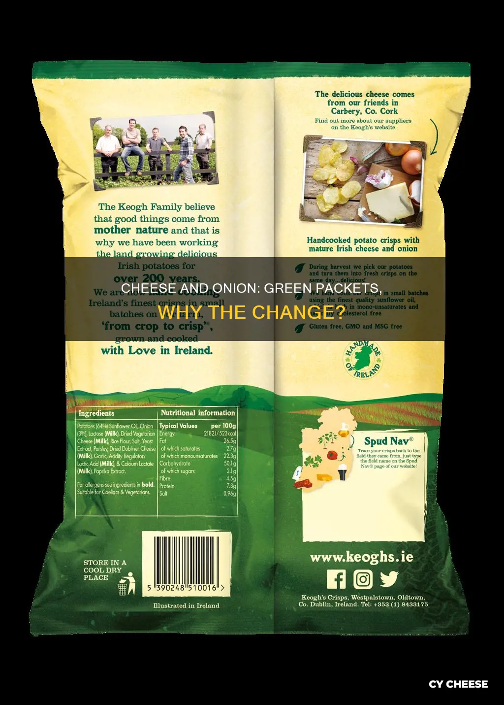 did cheese and onion crisp packets used to be green