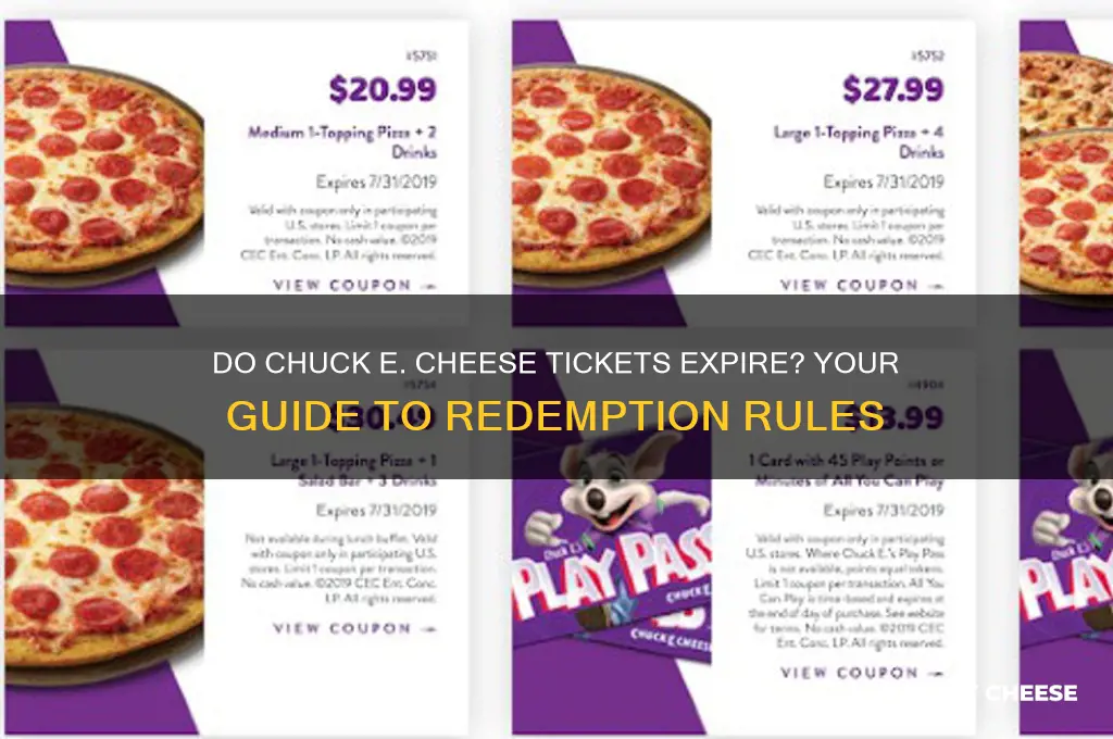 do chuckie cheese tickets expre