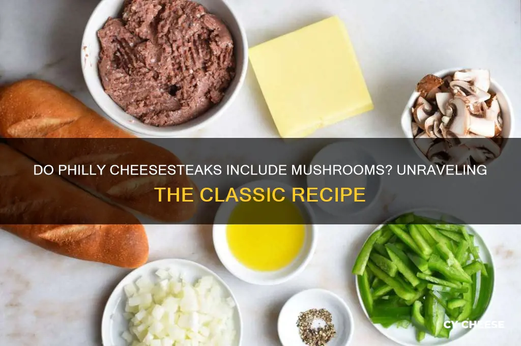 do philly cheese stakes have mushrooms in them