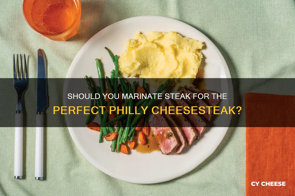 do you marinate steak for philly cheese steak