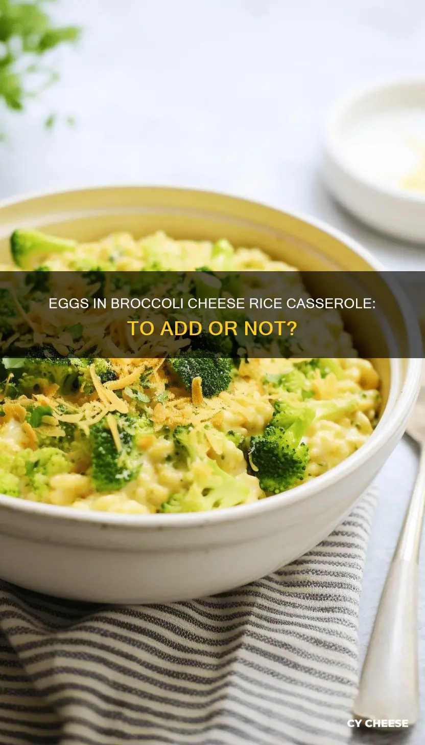 do you put eggs in broccoli cheese rice casserole