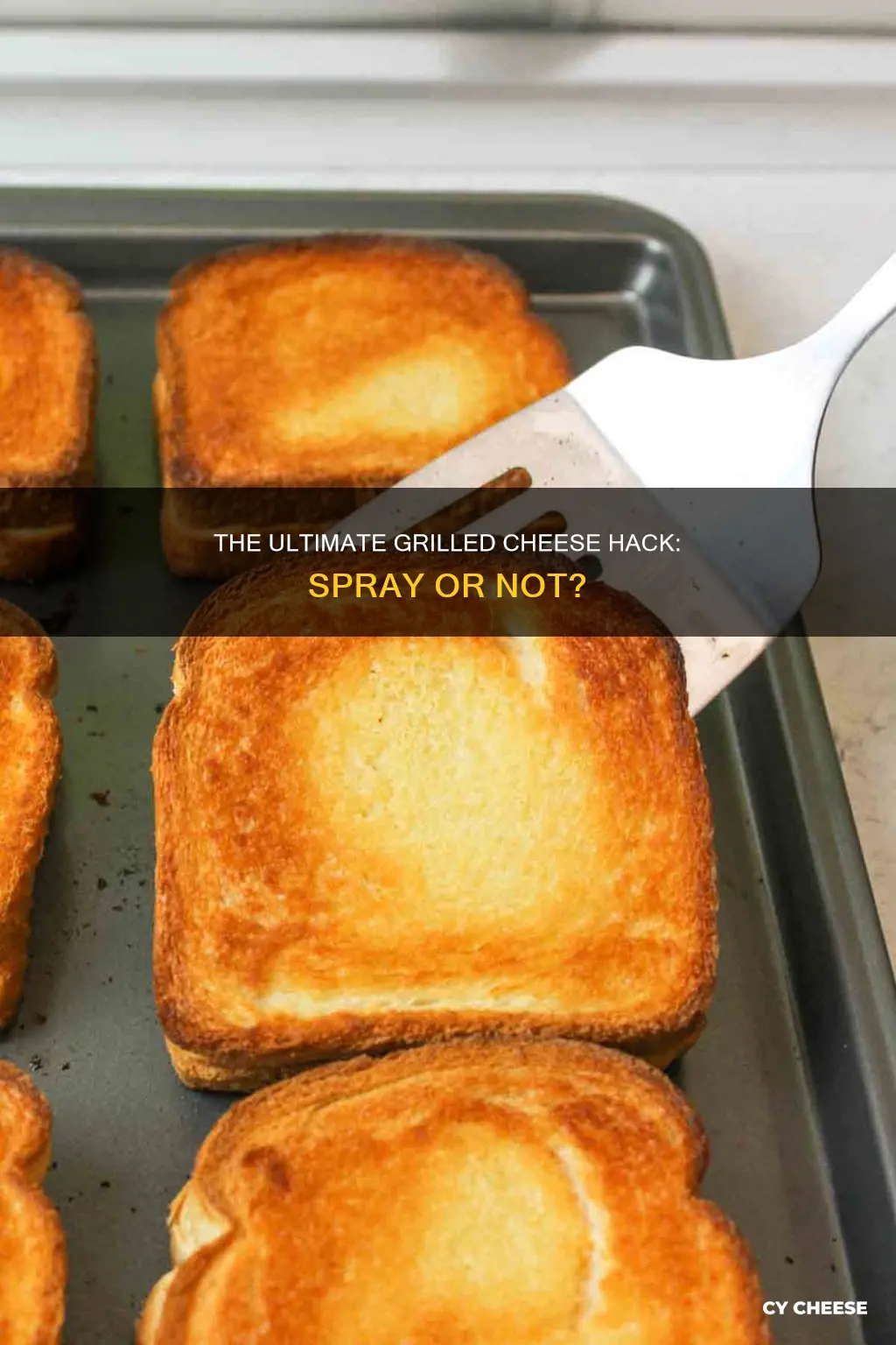 do you spray the pan before making grilled cheese