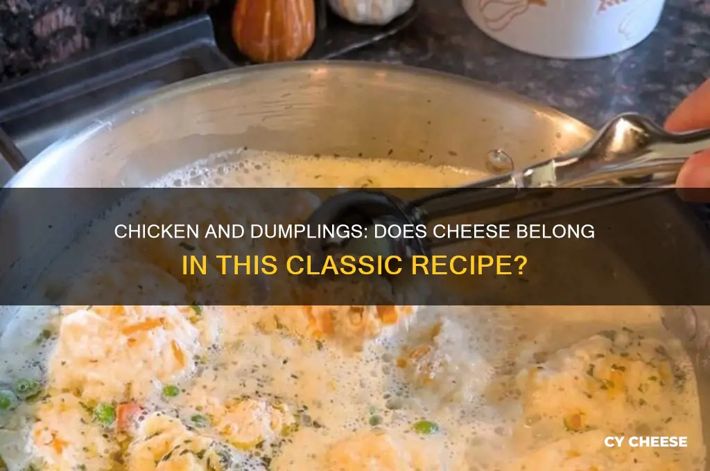 does a recipe have cheese in chicken n dumplings