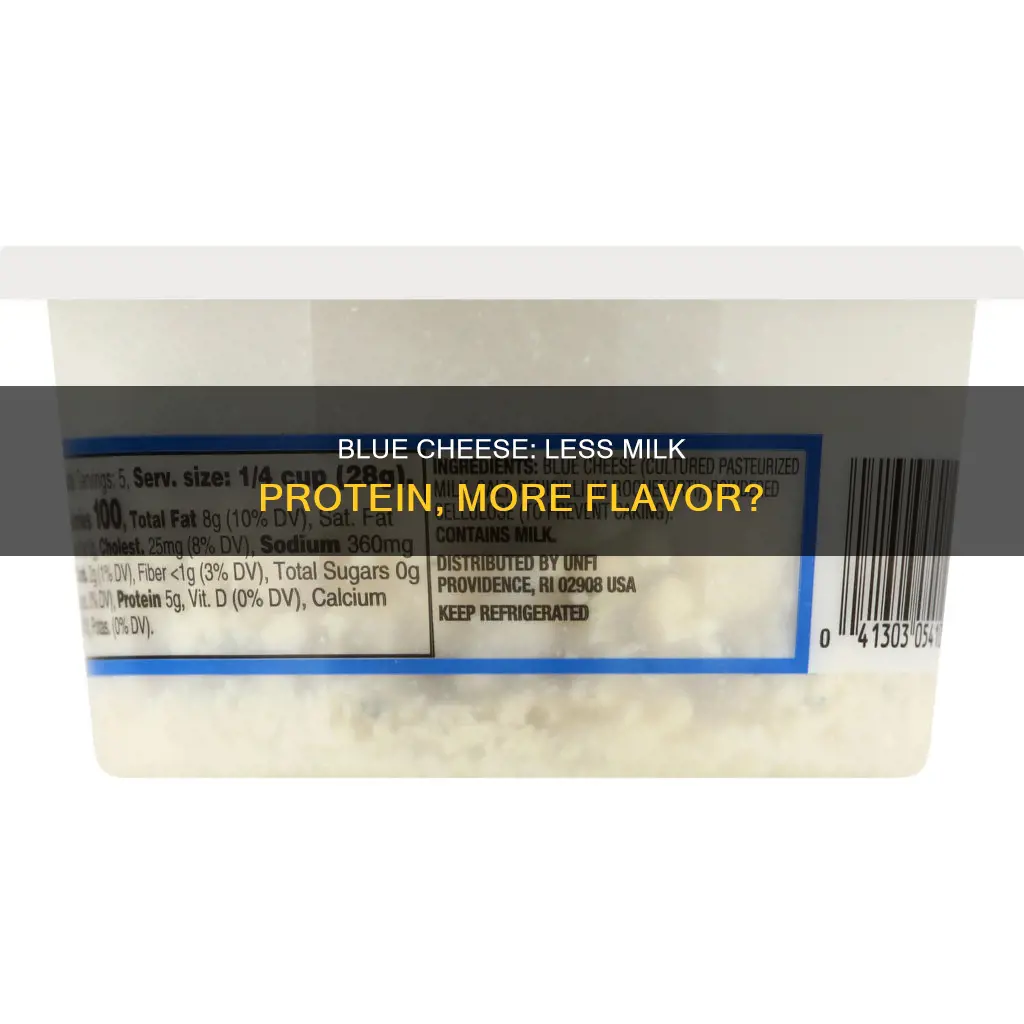 does blue cheese have less milk protiebn