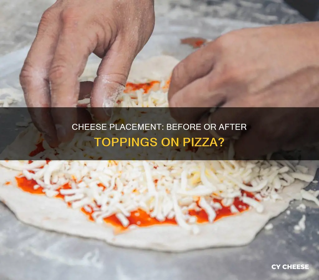 does cheese go on pizza before or after toppings