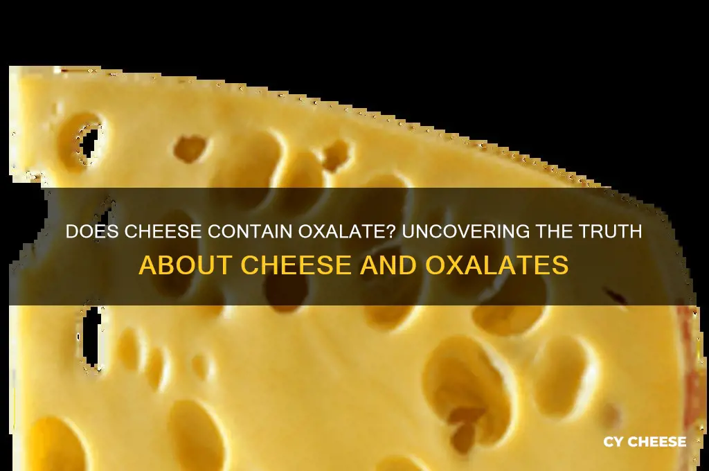 does cheese have oxalate