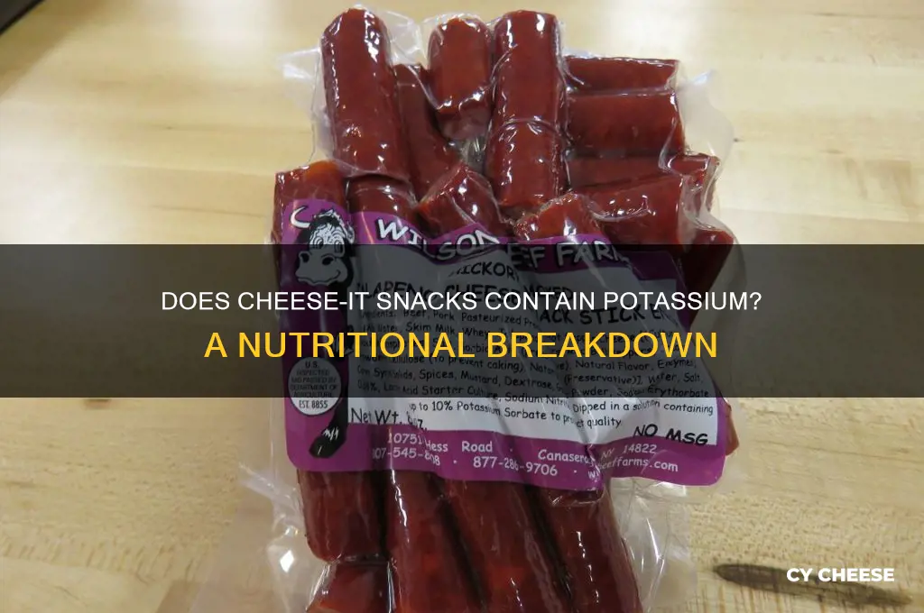 does cheese it snacks have potassium in it