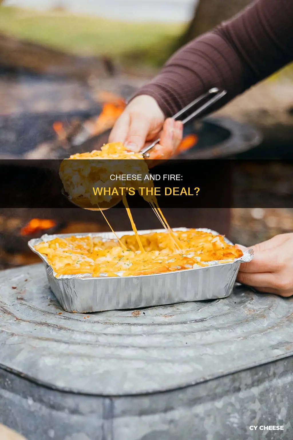 does cheese turn black when you put fire to it