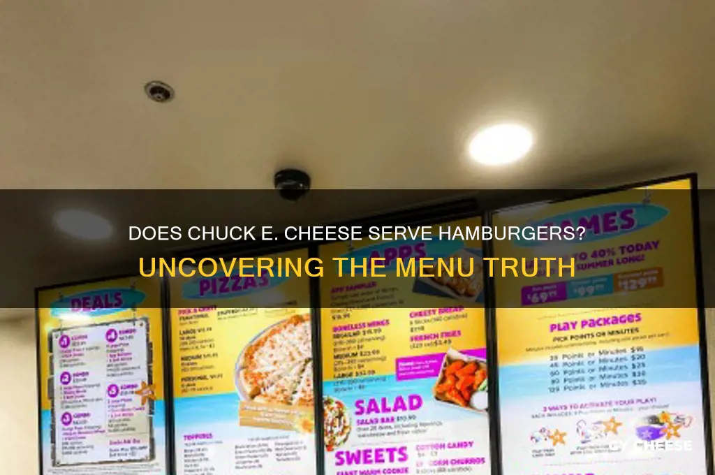 does chucky cheese sell hamburgers