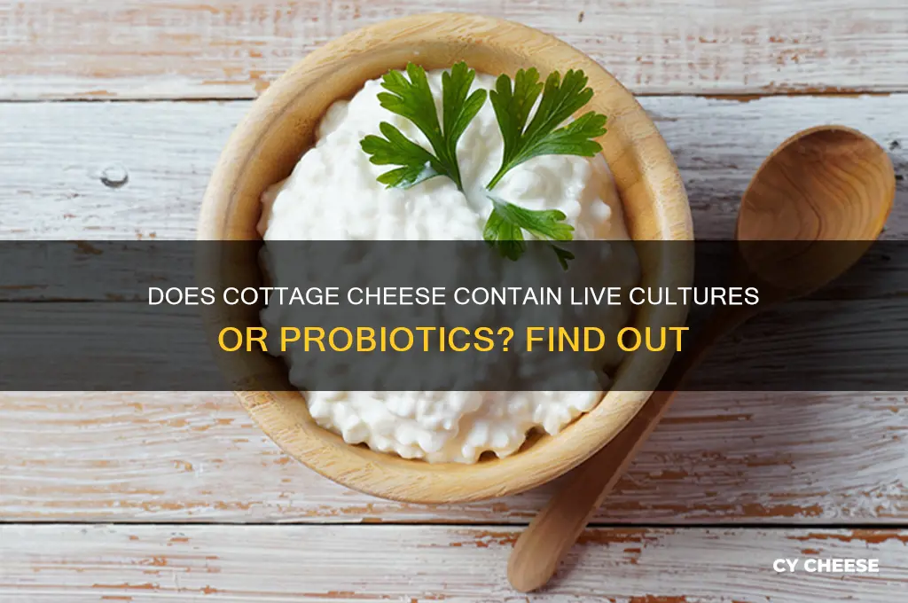 does cottage cheese have live cultures or probiotics