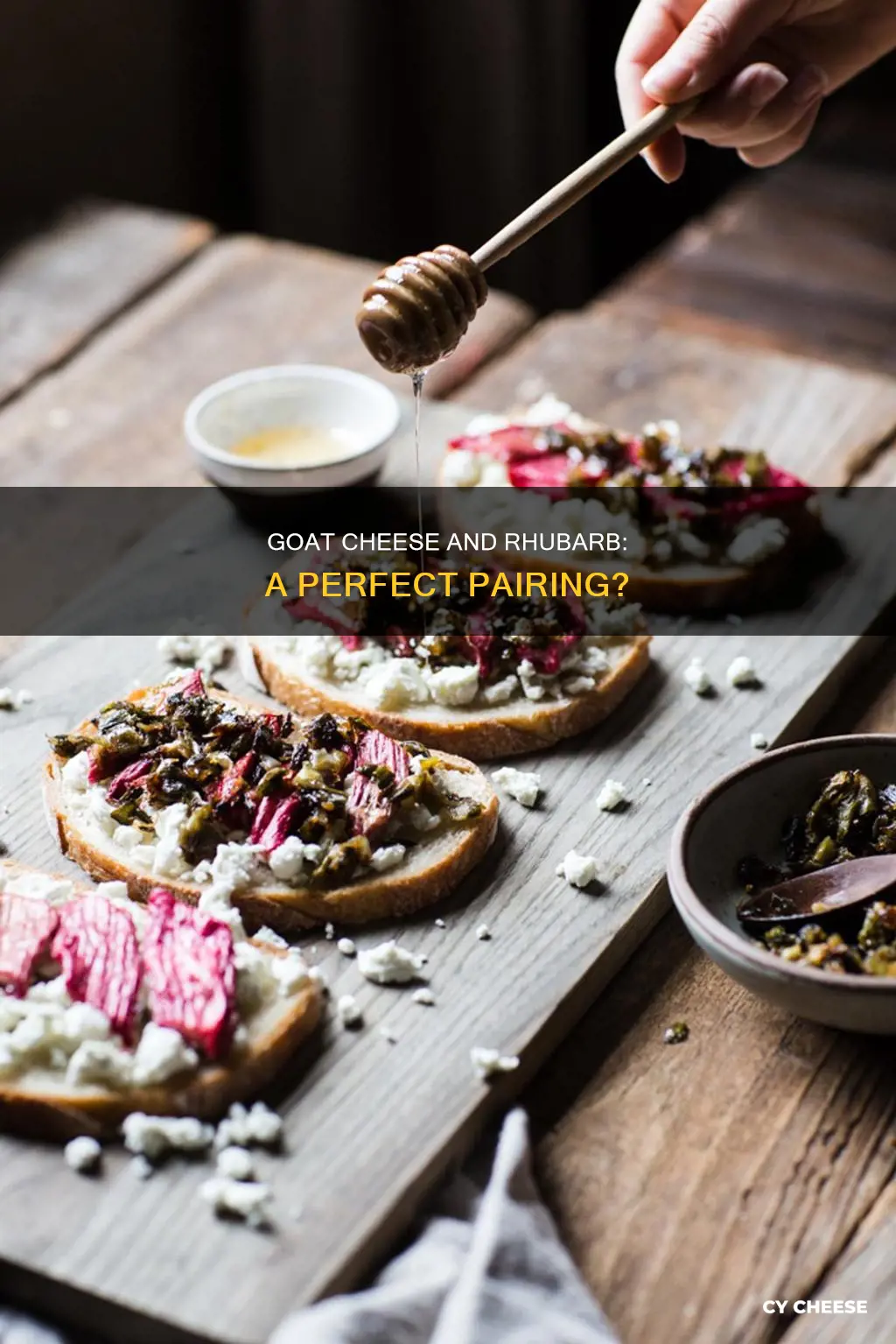 does goat cheese and rhubarb go together