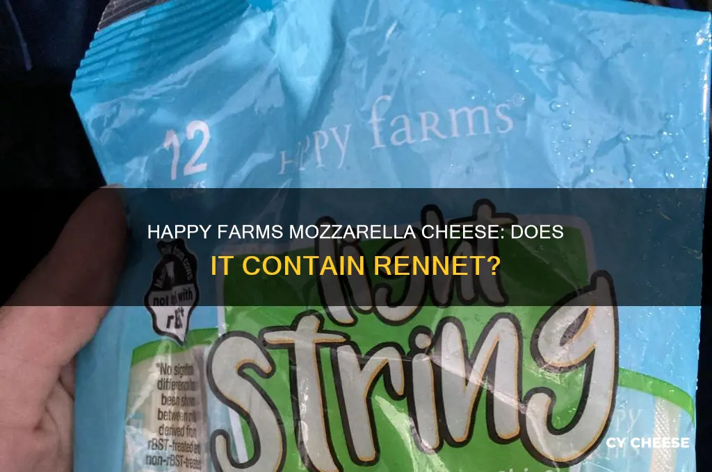 does happy farms mozerella cheese have rennet in it
