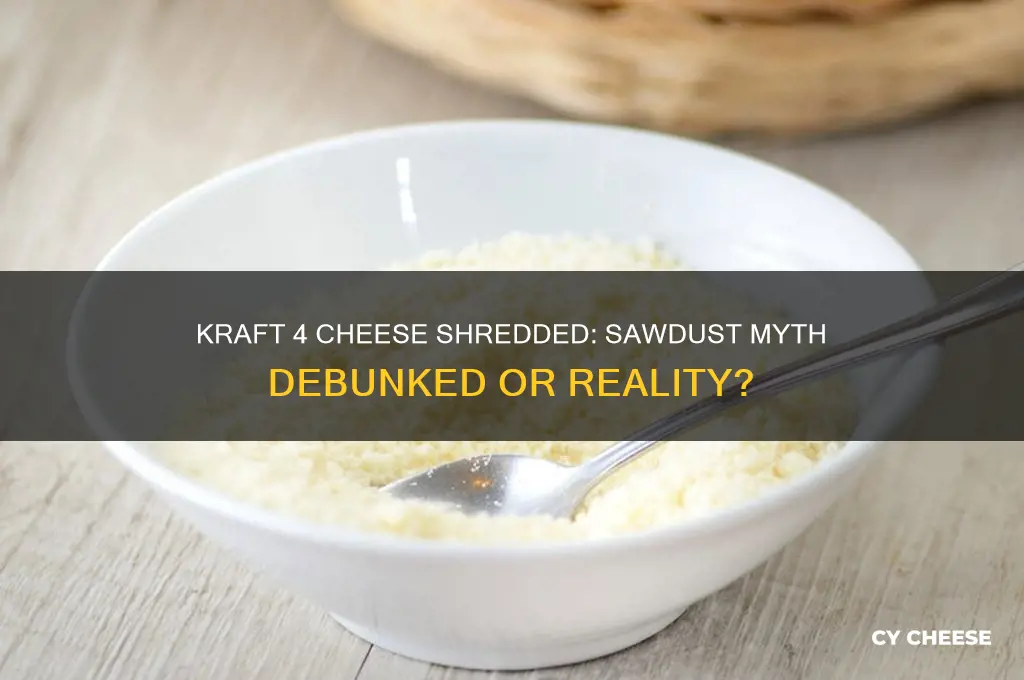 does kraft 4 cheese shredded cheese have sawdust in it