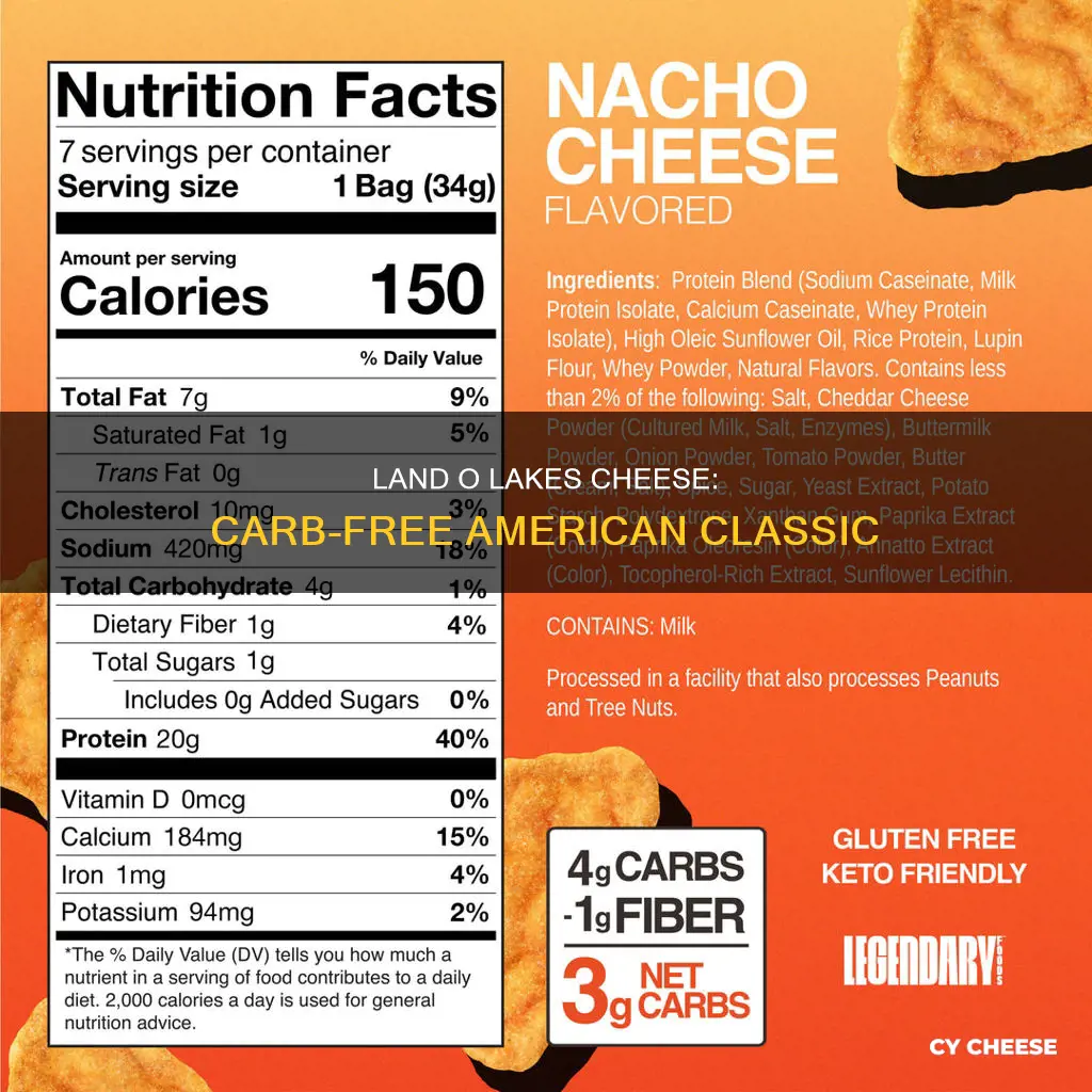 does land o lakes american cheese have carbs