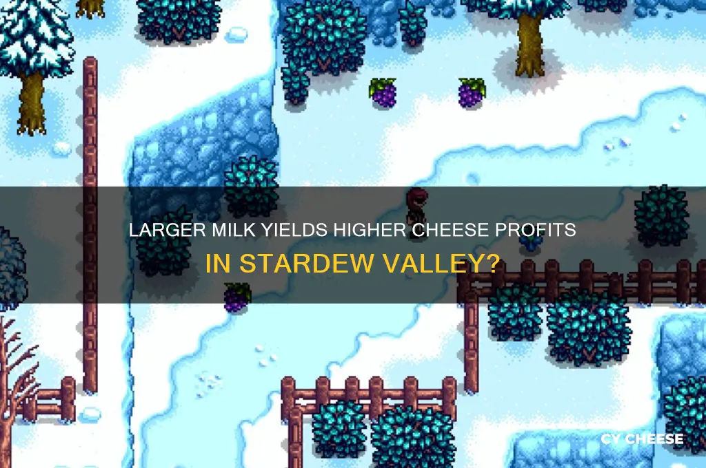 does larger milk sell higher for cheese stardew