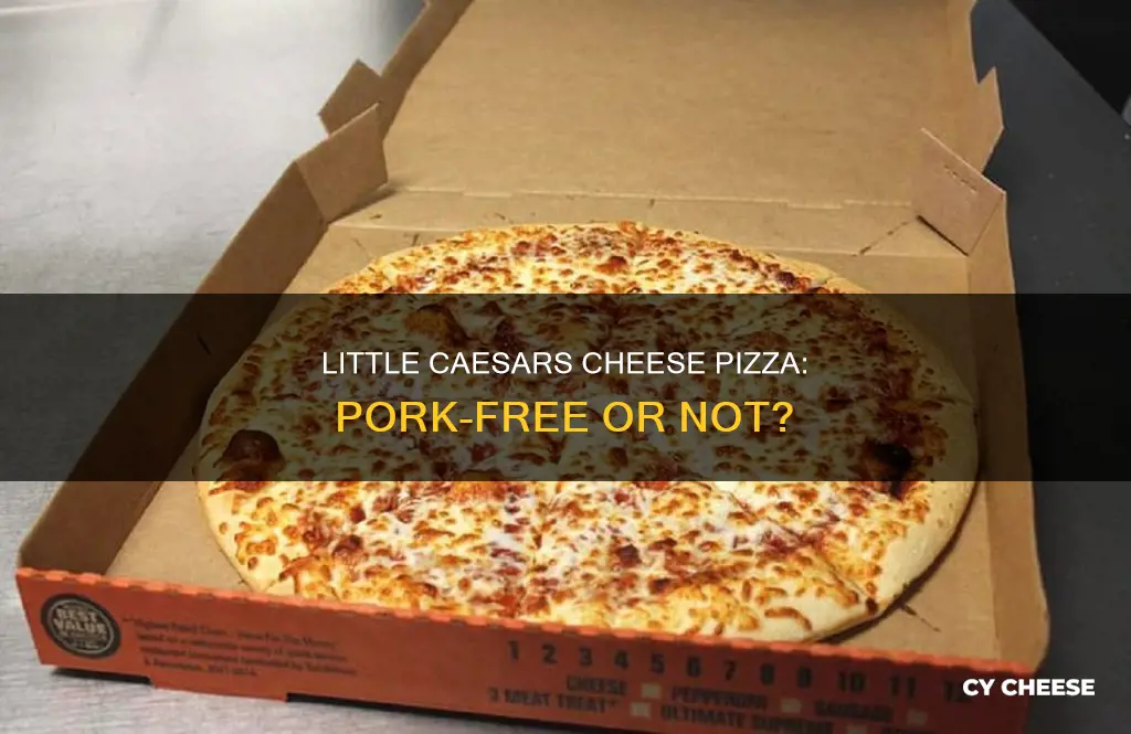does little caesars cheese pizza have pork