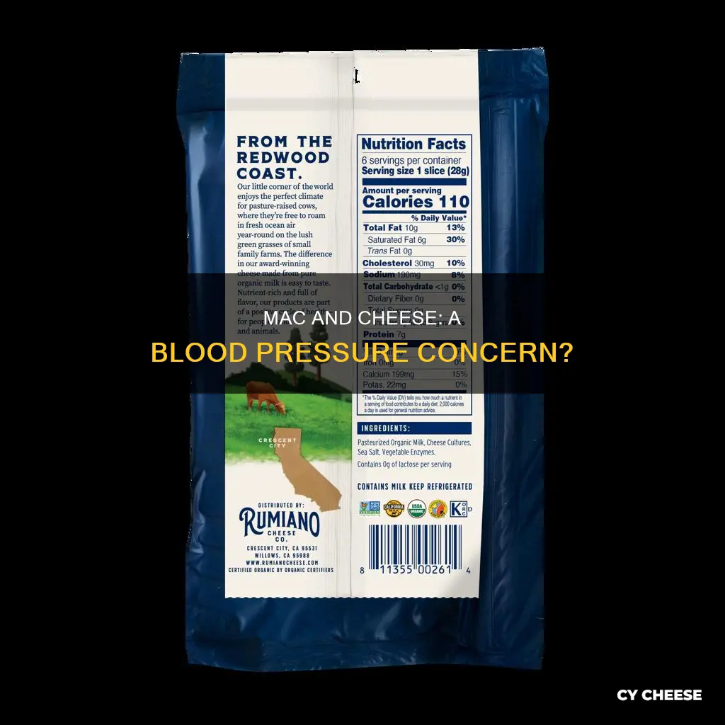 does macaroni and cheese raise blood pressure