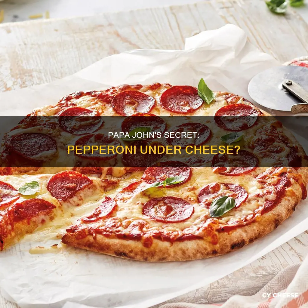 does papa johns put pepperoni under cheese