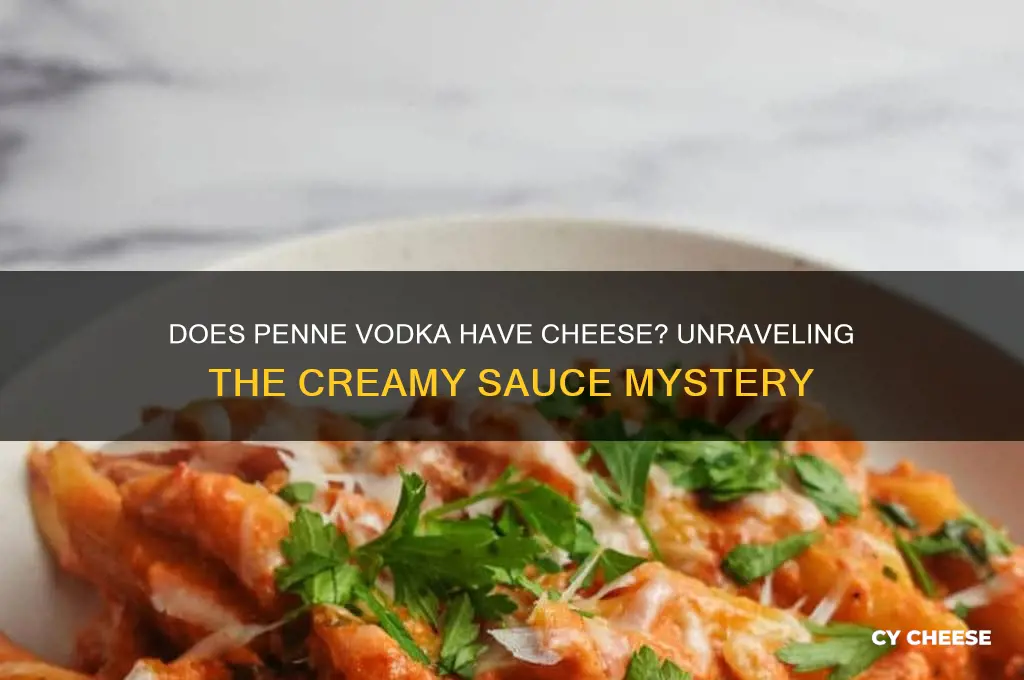does penne vodka have cheese