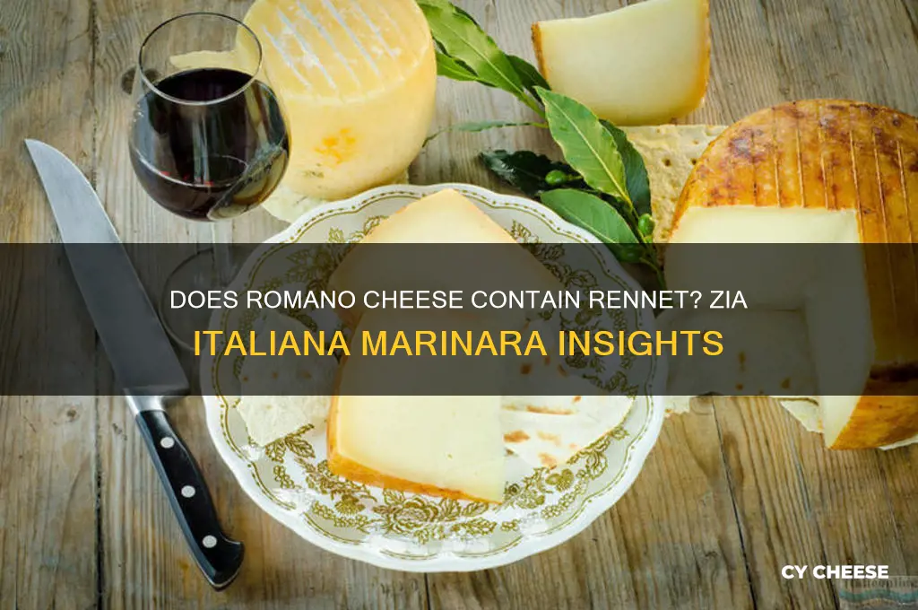 does romano cheese have rennet zia italiana marinara