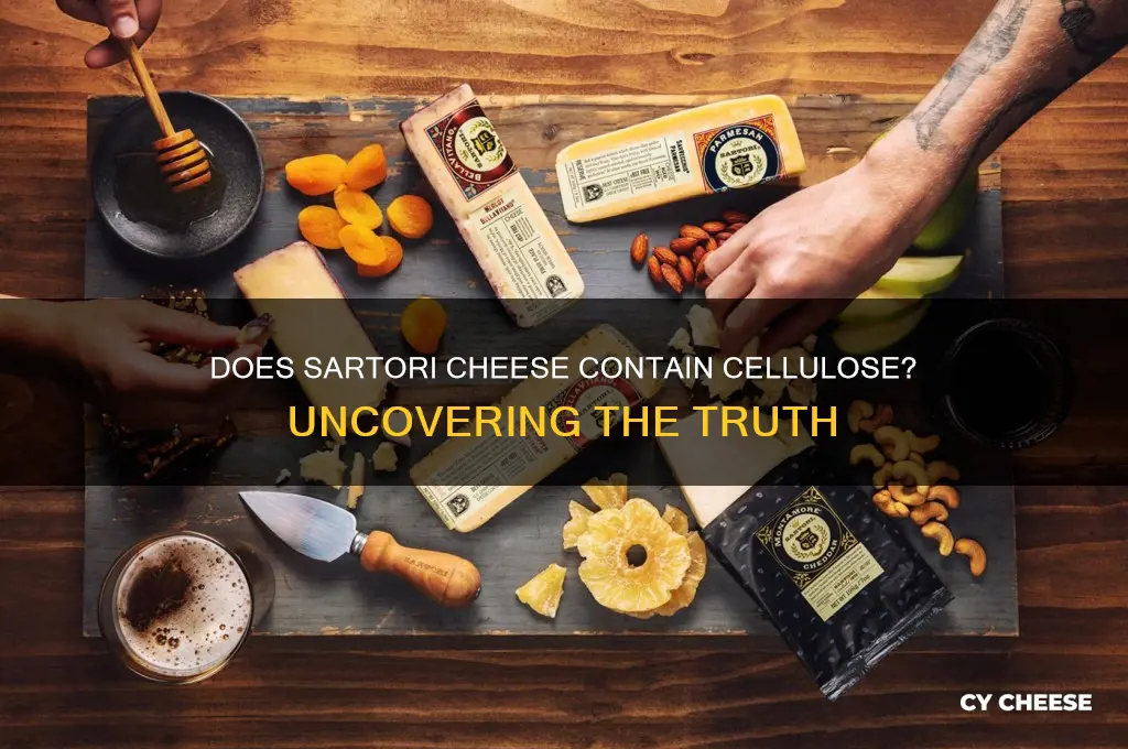 does sartori cheese contain cellulose