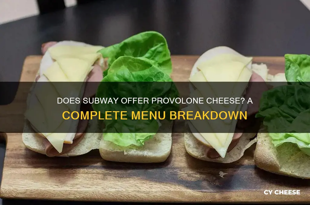 does subway have provolone cheese