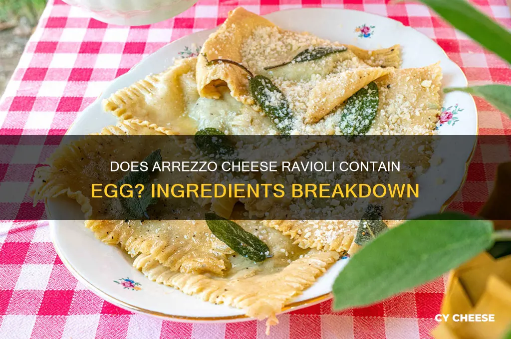 does the arrezzio cheese ravioli have egg in it