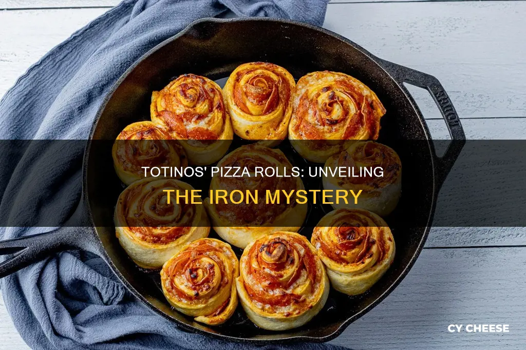 does totinos cheese pizza rolls have iron in it