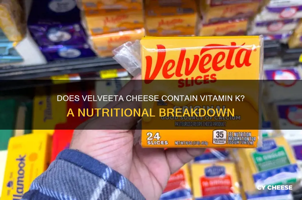 does velveeta cheese have vit k in it