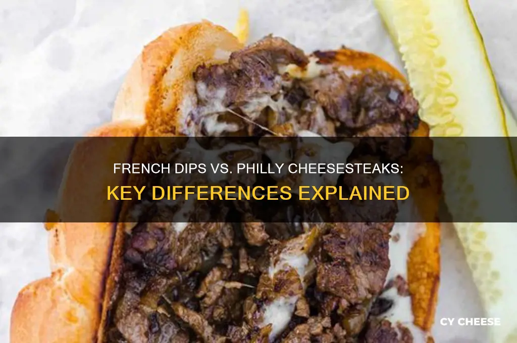 how are frwnch dips and philly cheese steaks different
