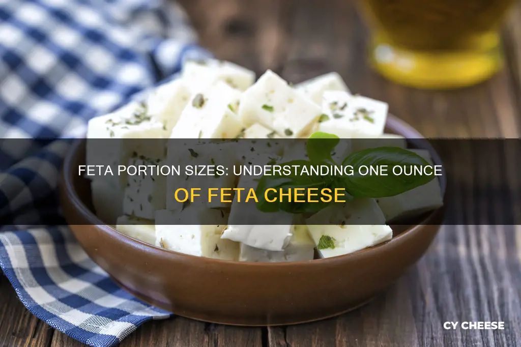 how big is 1 ounce of feta cheese