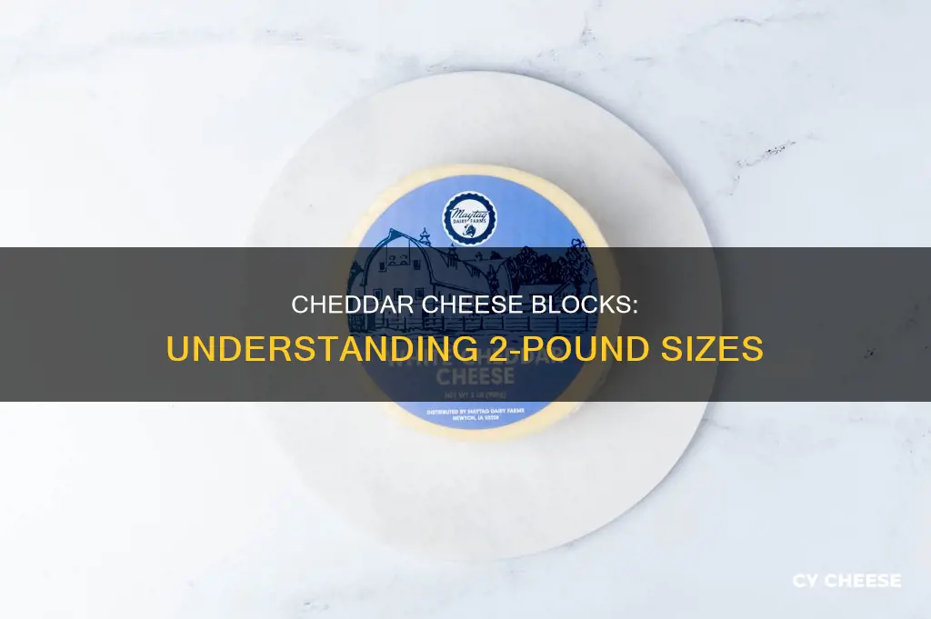 how big is 2 lb cheddar cheese