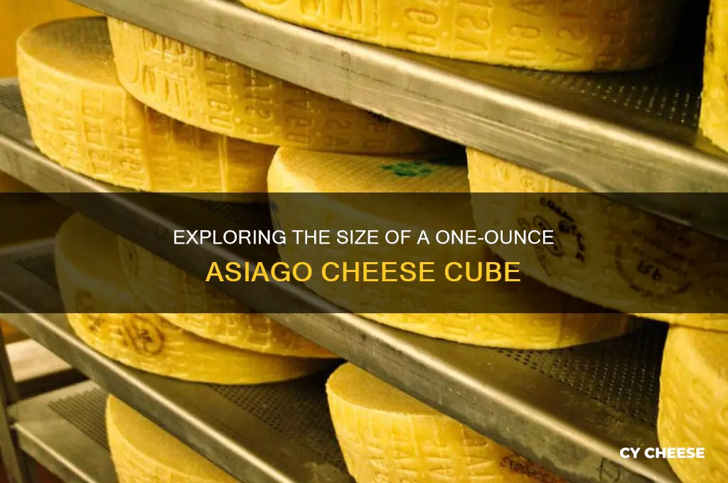 how big is a one ounce cube of asiago cheese