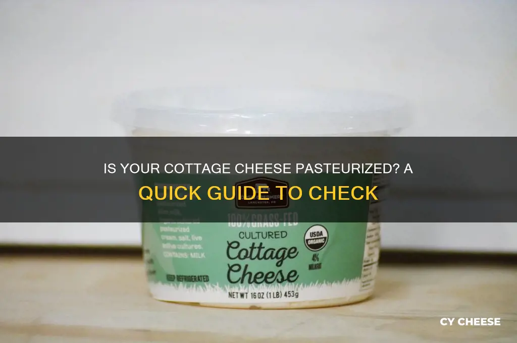 how do i know if cottage cheese is pasteurised