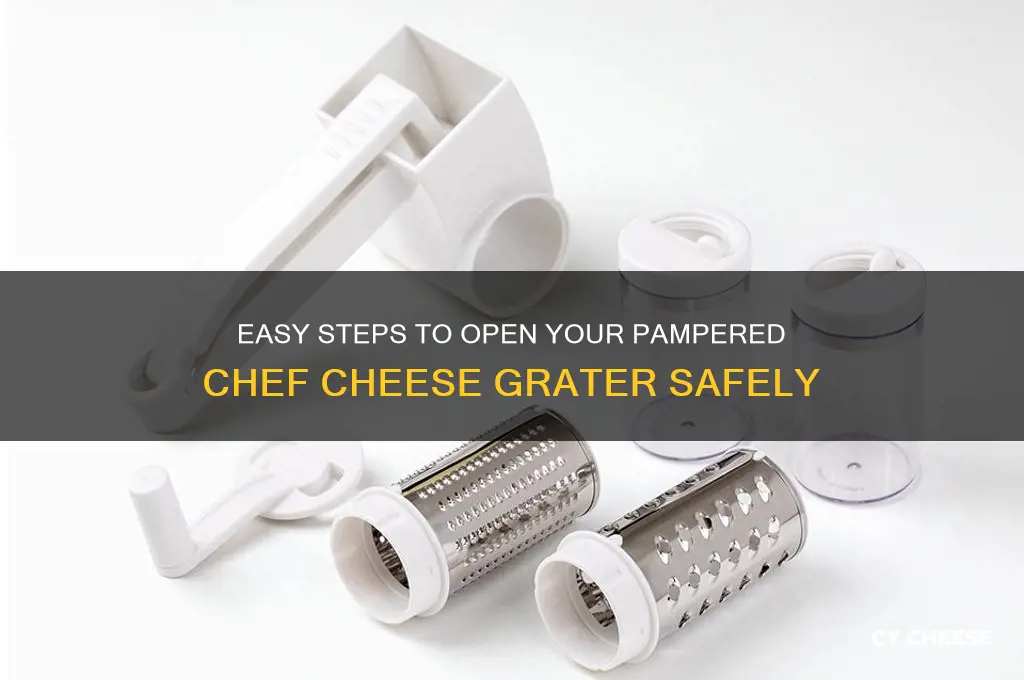 how do i open pampered chef cheese grater