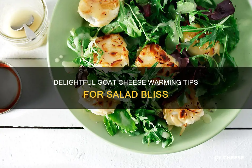 how do one warm goat cheese for a salad