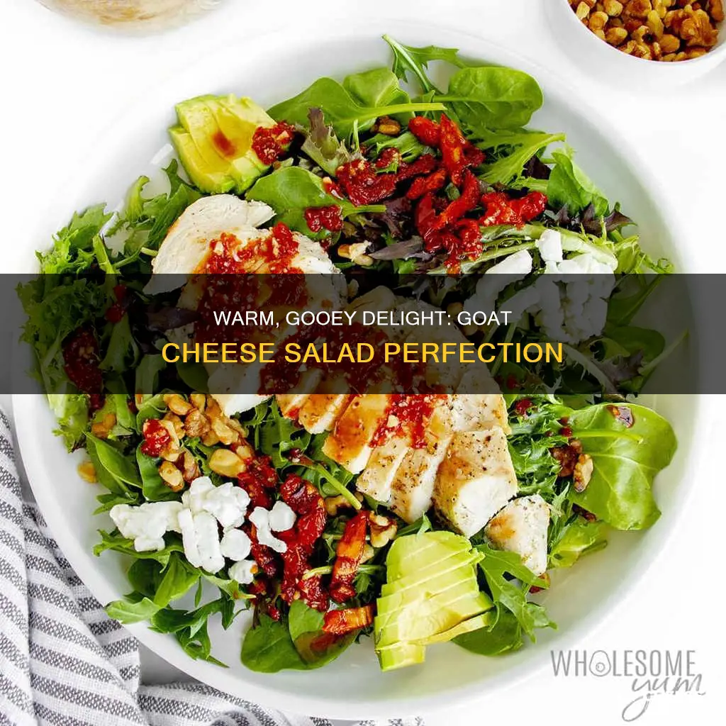 how do one warm goat cheese for a salad