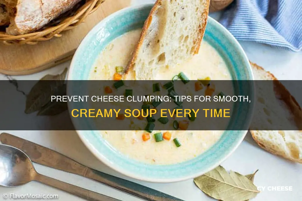 how do you keep cheese from clumping in soup