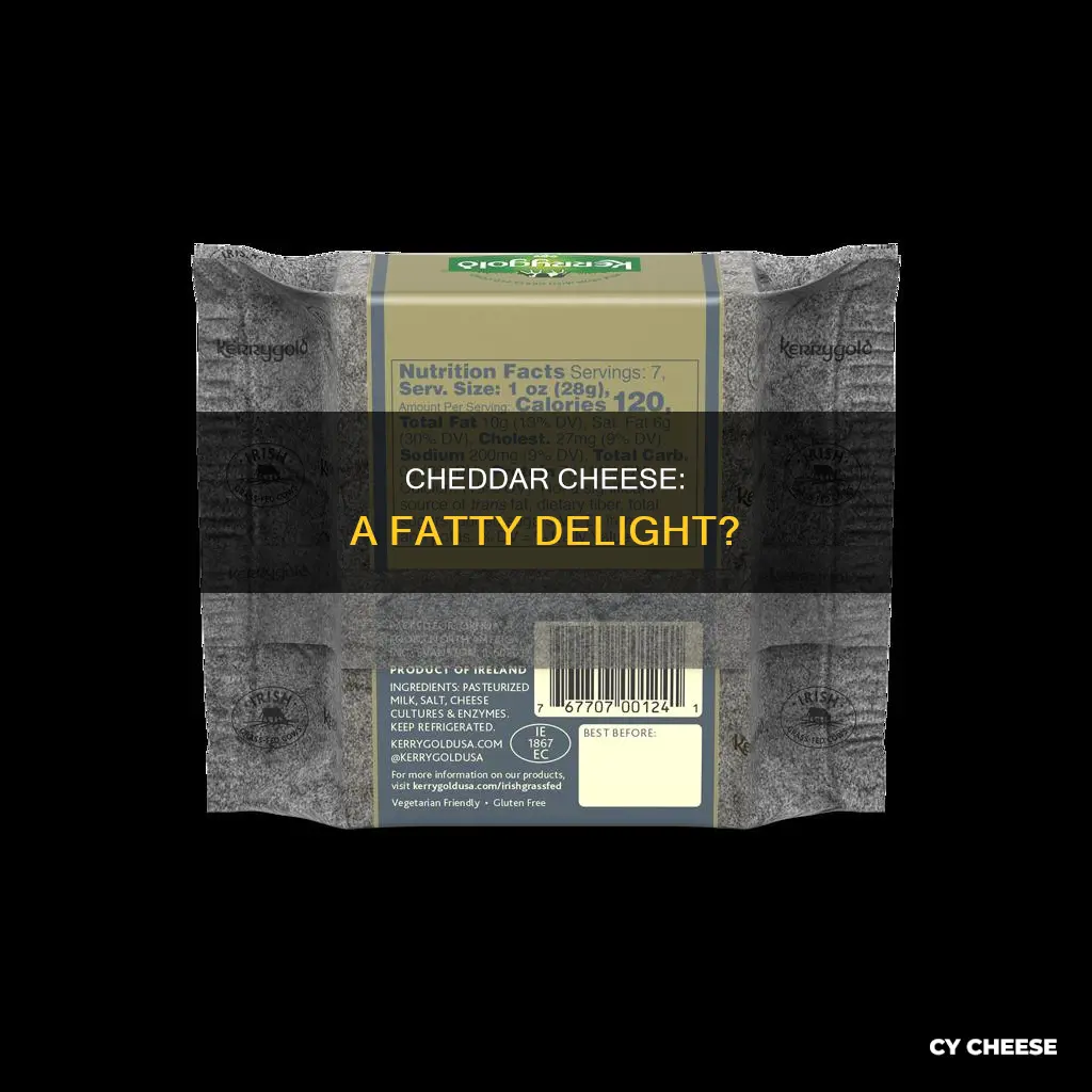 how fatty is cheddar cheese