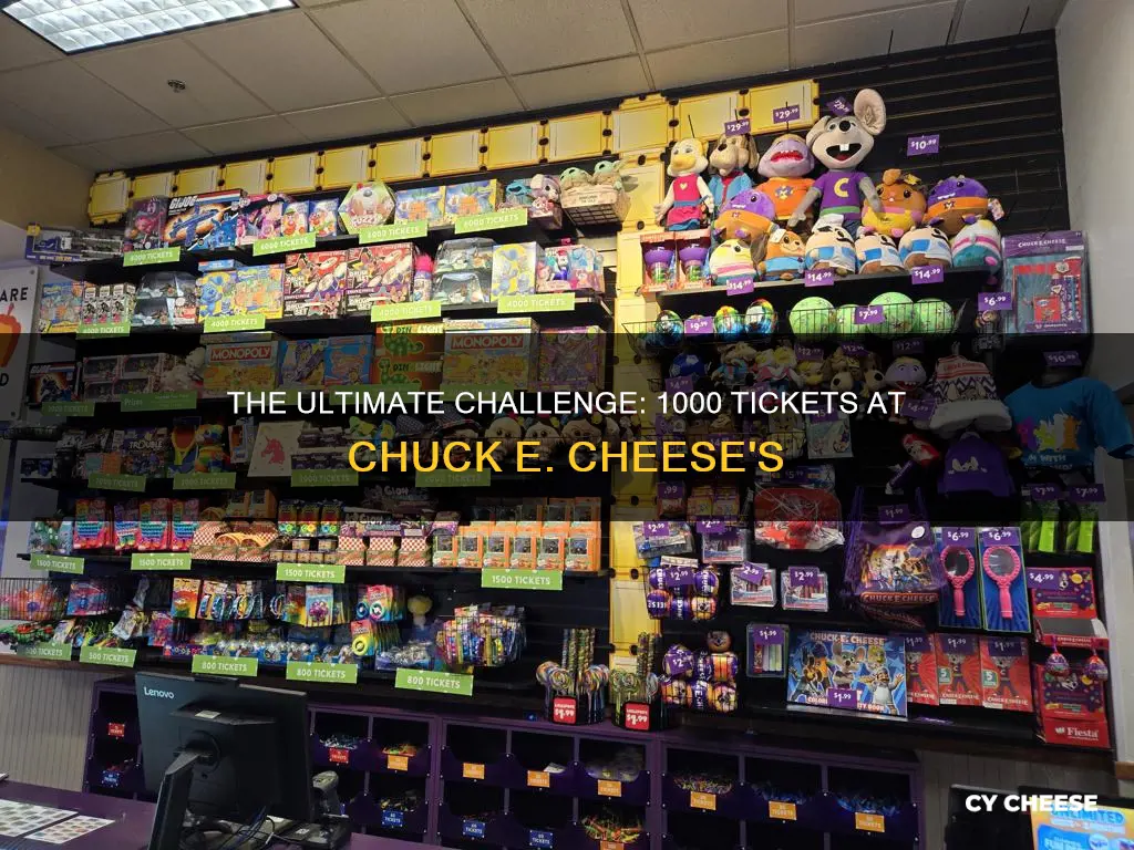 how hard to get 1000 tickets at chuck e cheese