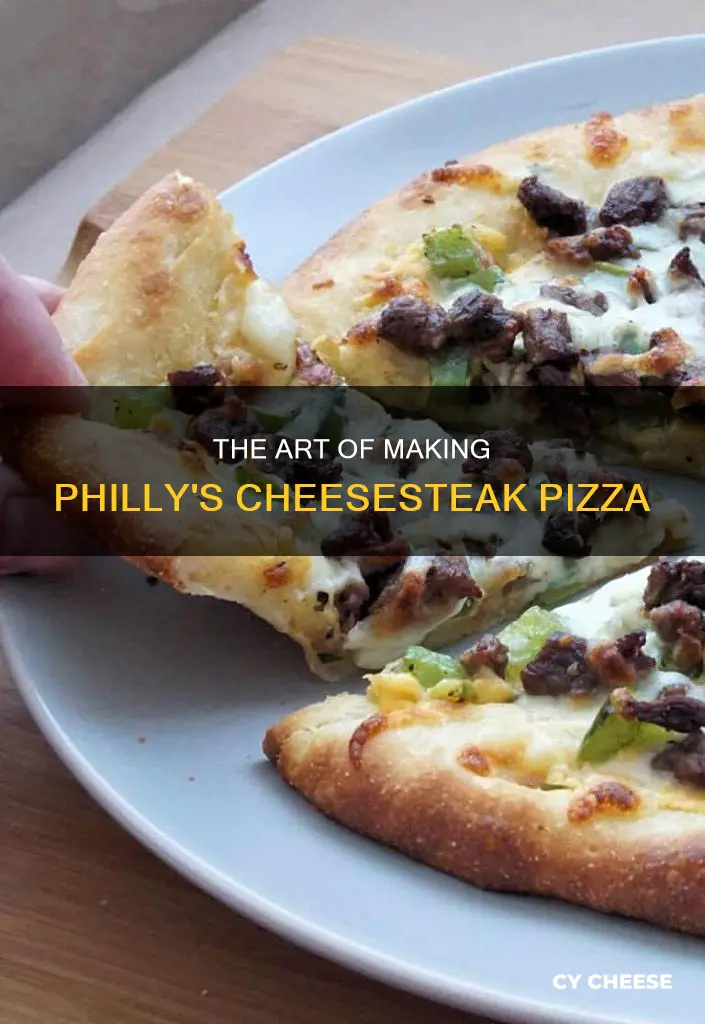 how is a phiilly steat and cheese pizza made