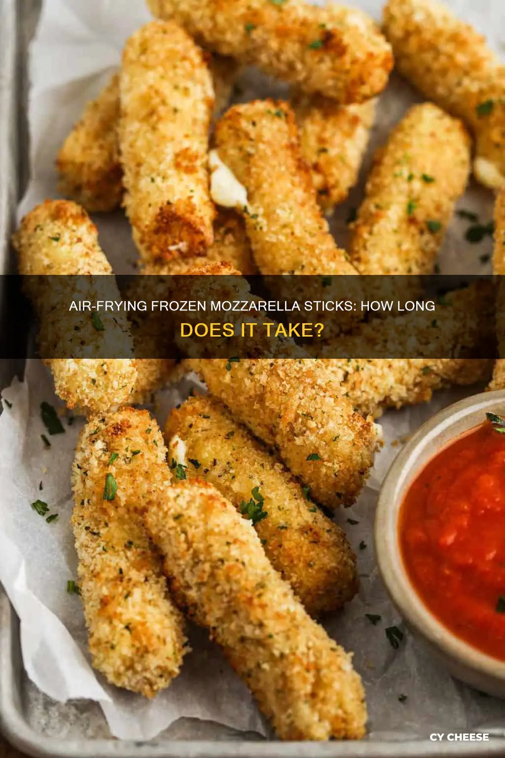 how long do you air fry frozen mozzarella cheese sticks