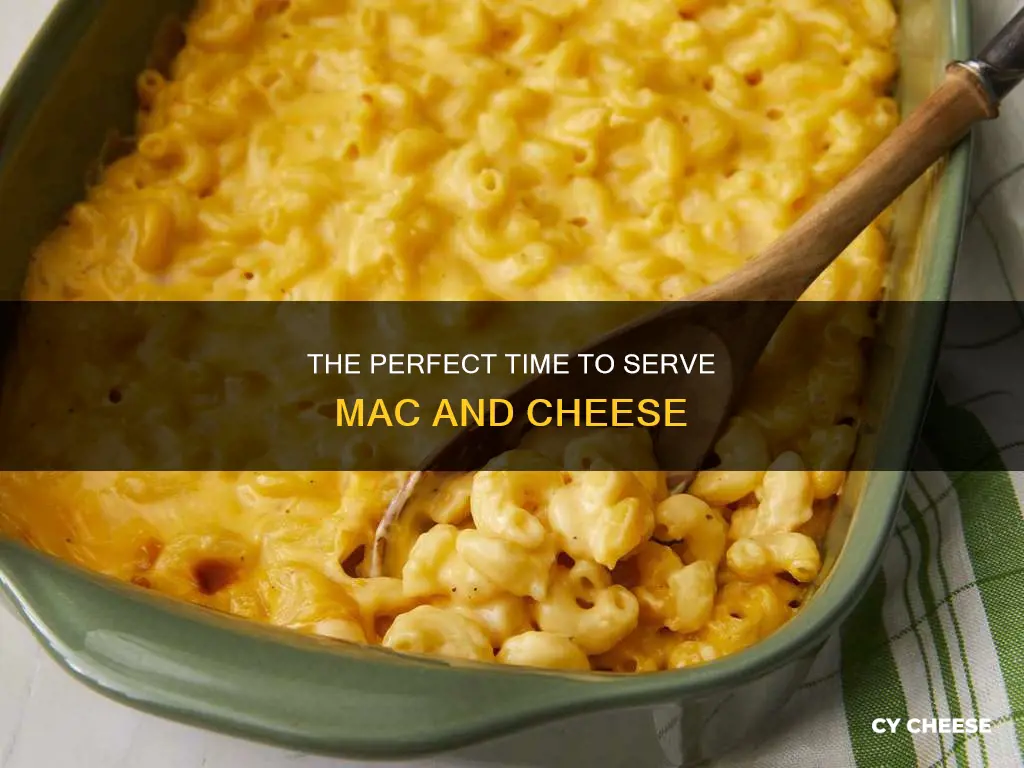 how long do you wait to serve macaroni and cheese