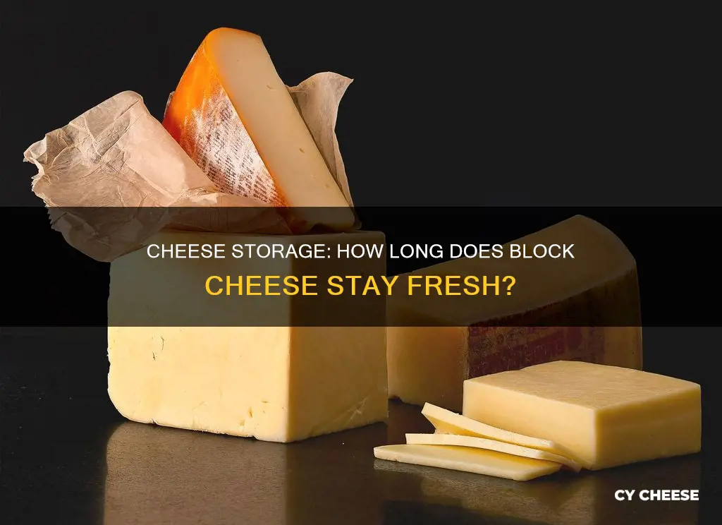 how long does block cheese last in fridge