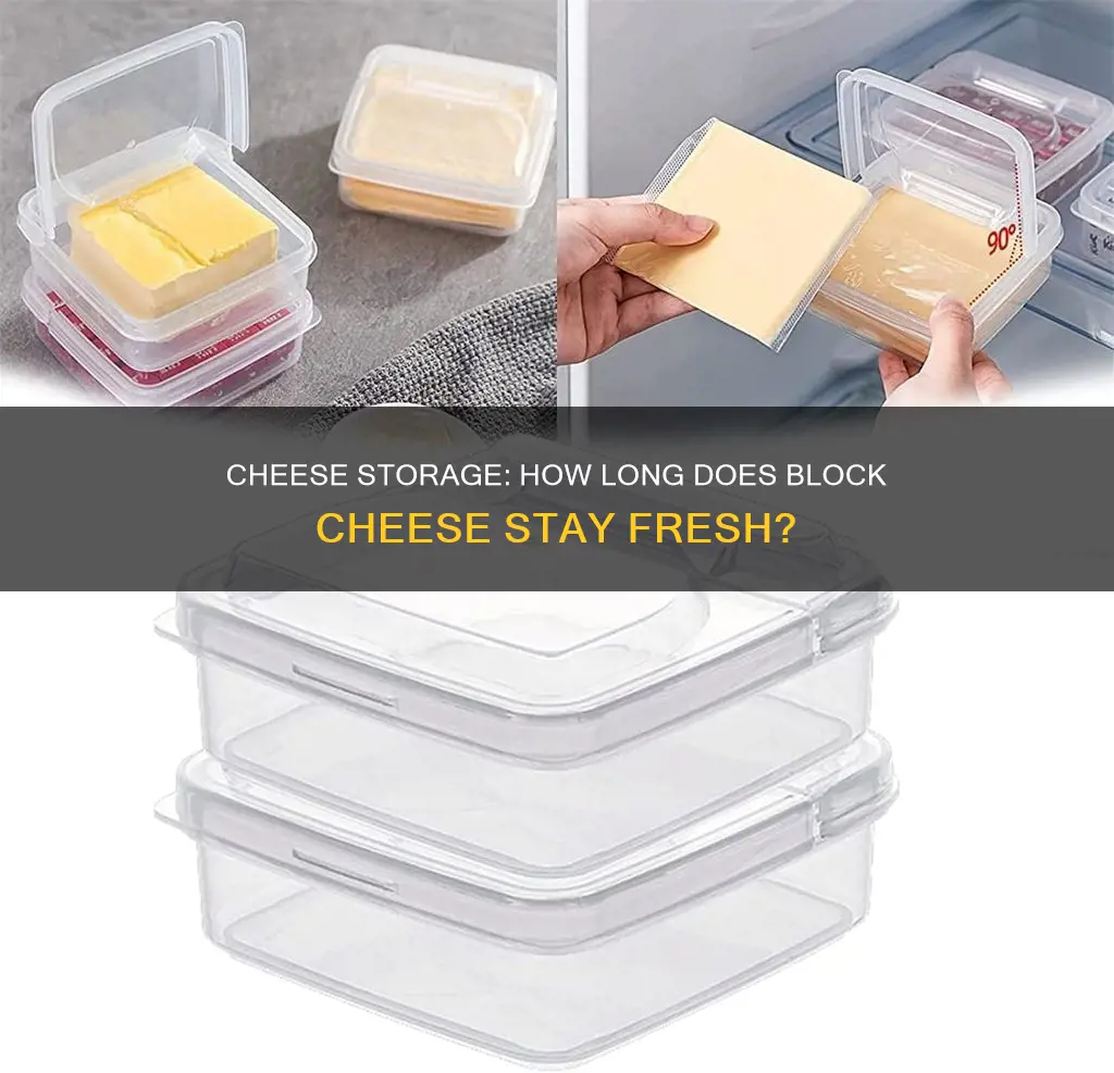 how long does block cheese last in the fridge