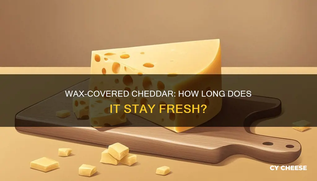 how long does cheddar cheese in wax last without refrigeration