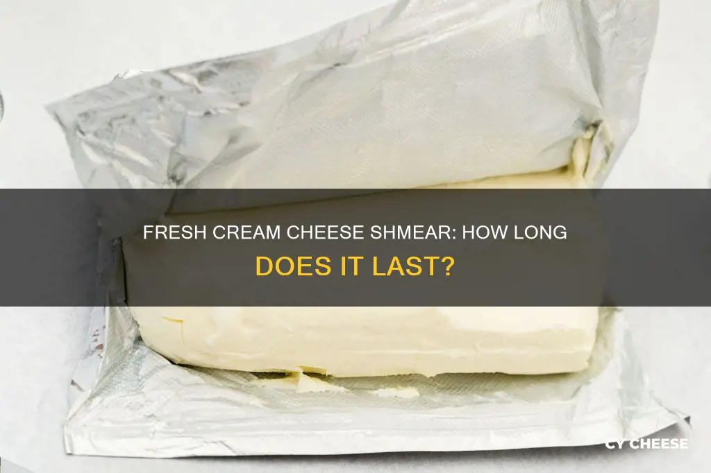 how long does cteam cheese shmear last after opening